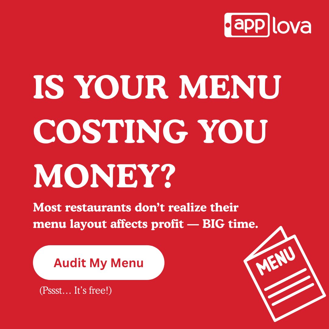 applova_inc's tweet image. Your menu might look great… but is it actually helping you make more money? 👀
A few smart menu tweaks can boost profit margins without raising prices.
Get a free menu audit today — menu-engineer.applova.io
#RestaurantMarketing #MenuEngineering #IncreaseProfits #Applova  #POS