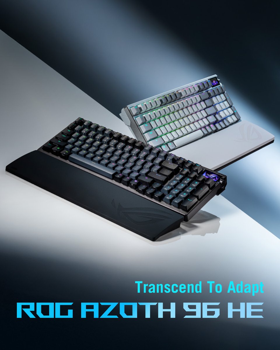 ROG_ANZ's tweet photo. ROG Azoth 96 HE ⚡ — Magnetic switches. 8K polling. OLED + knob control. Six-layer dampening design.
#ROGPeripherals
#ROGAzoth96HE
#analogkeyboard https://t.co/kmNDYuysyX
