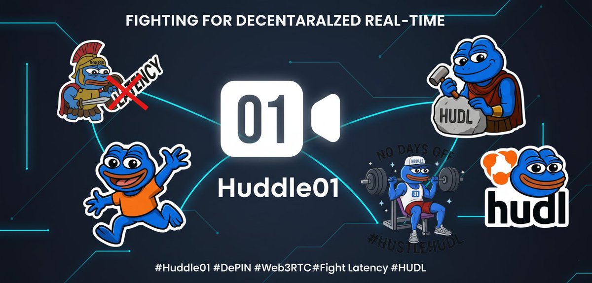 CrestedCape's tweet photo. No days off for the #Huddle01 crew! We're smashing latency, building the future of DePIN, and pushing decentralized real-time communication forward.
Get ready for seamless streams, calls, and connections, powered by the community.
@huddle01com #DePIN #Web3RTC #FightLatency #HUDL https://t.co/ZzEaQd6wov