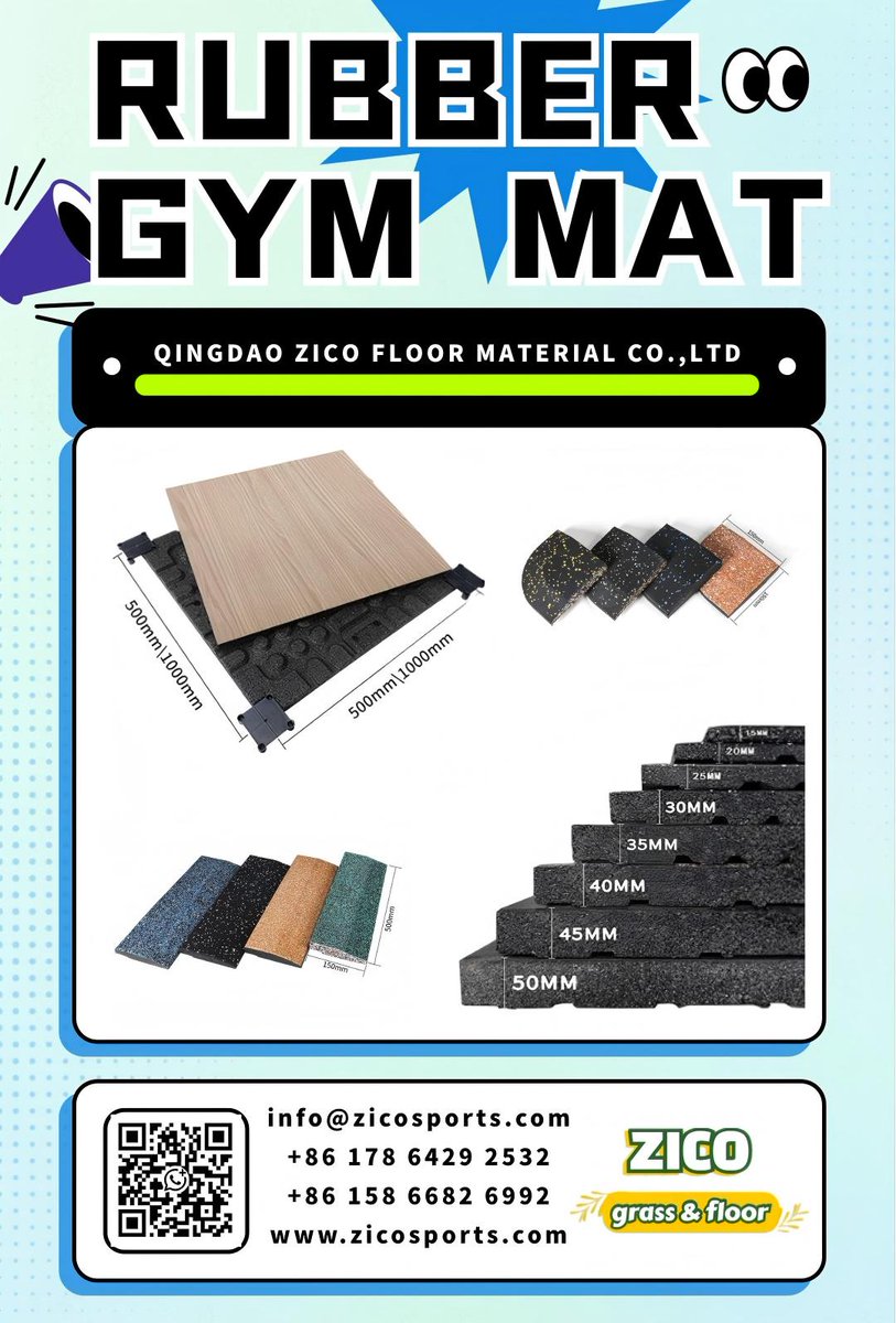 Kelsey04813696's tweet image. Premium Rubber Gym Mats from ZICO. Durable, shock-absorbing, and available in multiple sizes and thicknesses. Perfect for any gym.

Get in touch: info@zicosports.com | zicosports.com
#GymEquipment #Fitness #RubberMat #CrossFit #GymDesign #Supplier