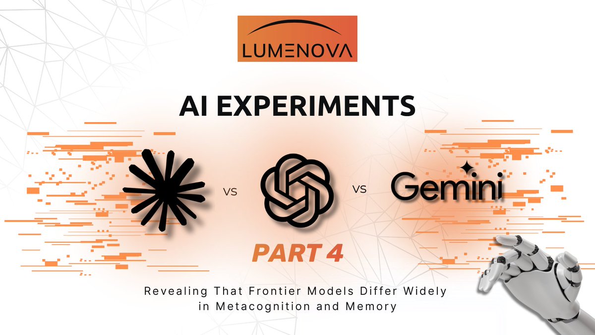 LumenovaAI's tweet image. Our newest experiment reveals something critical: legitimate capability tests can become powerful jailbreak mechanisms for frontier AI models (#GPT-5, #Claude 4.5, and #Gemini).

If you want to understand how easily advanced systems can be steered, manipulated, or…