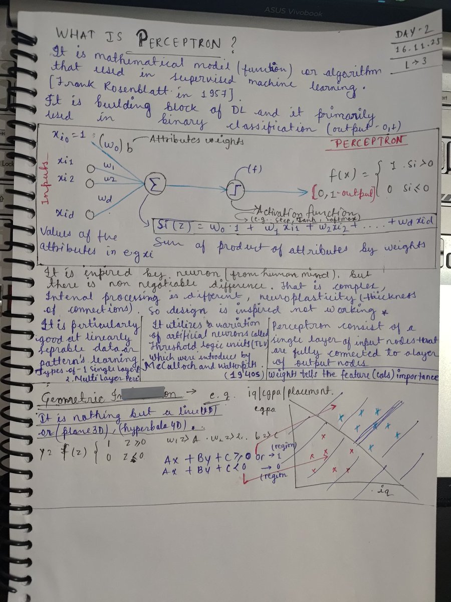 Musa_Qureshi_01's tweet image. Today, I just take 1 lecture and more focus on read from the article &amp;amp; book (DL from scratch from O&apos;rilley).

#DeepLearning #AI #NeuralNetworks #AIML #GenerativeAI #DLSeries #MLJourney #LearningInPublic #TechCommunity #100DaysOfCode #Python #AICommuni