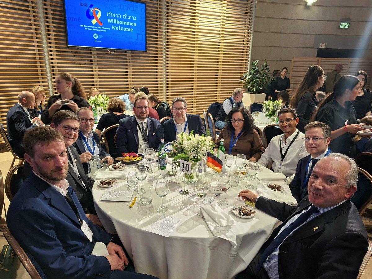 What a wonderful evening at the <a href="/IsraelMFA/">Israel Foreign Ministry</a> 🇮🇱 in Jerusalem, hosted by Foreign Minister <a href="/gidonsaar/">Gideon Sa'ar | גדעון סער</a>, celebrating 60 years of German–Israeli diplomatic relations 🇩🇪🤝🇮🇱 and welcoming a special delegation of 160 representatives from Germany.

It was a pleasure to take part in such an