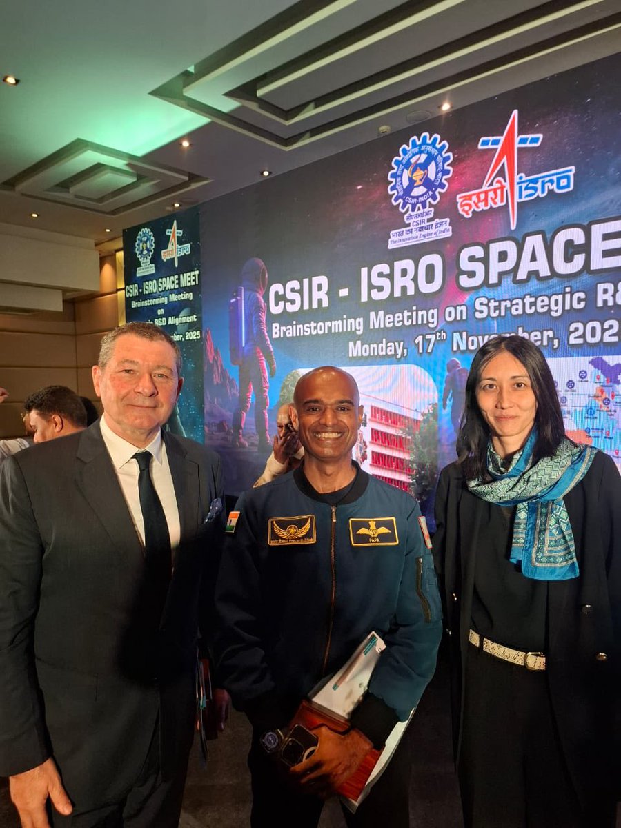 BangaloreFrance's tweet image. Honoured to participate with 🇫🇷 French #space researchers at the @CSIR_IND- @isro Space meet this morning.
The session consisted in #brainstorming on strategic R&amp;amp;D alignment for projects leading up to 🇮🇳 India’s Human Space Mission.
