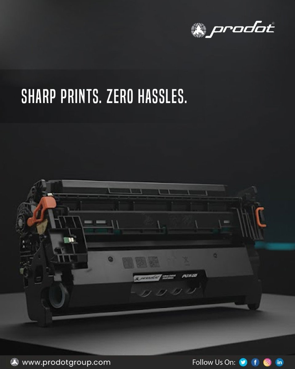 ProDotGroup's tweet image. The smartest print decision you&apos;ll make. 🧠

Prodot Compatible Cartridges: OEM Quality, Indian Price, Guaranteed Performance. Get sharp prints and keep your budget happy.
.
.
#Prodot #SmartChoice #CompatibleCartridges #70PercentSavings #MakeInIndia