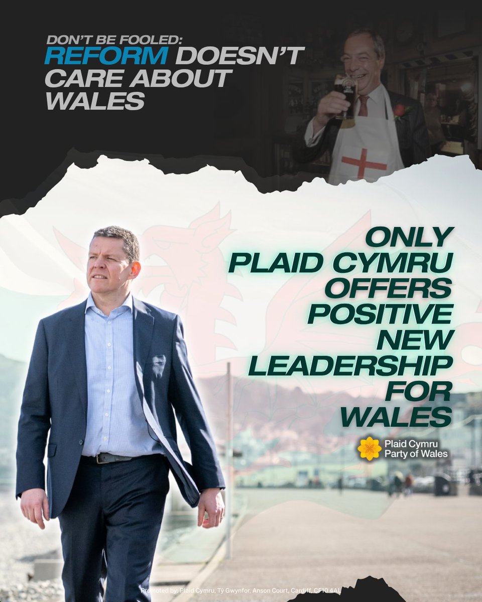 Plaid_Cymru's tweet image. Reform&apos;s Trumpian style politics will lead to more division, more chaos, and privatisation of our NHS.

But Caerphilly showed we can stop them.

Help elect a Plaid Cymru government next May for hope, new leadership, to put Wales first and stop Reform: partyof.wales/join 💚