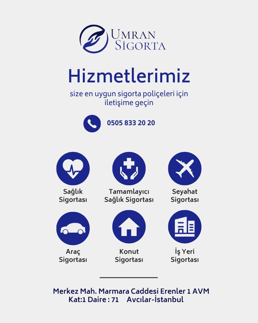 Tüm sigorta işlemleriniz için bir telefon kadar yakınız.