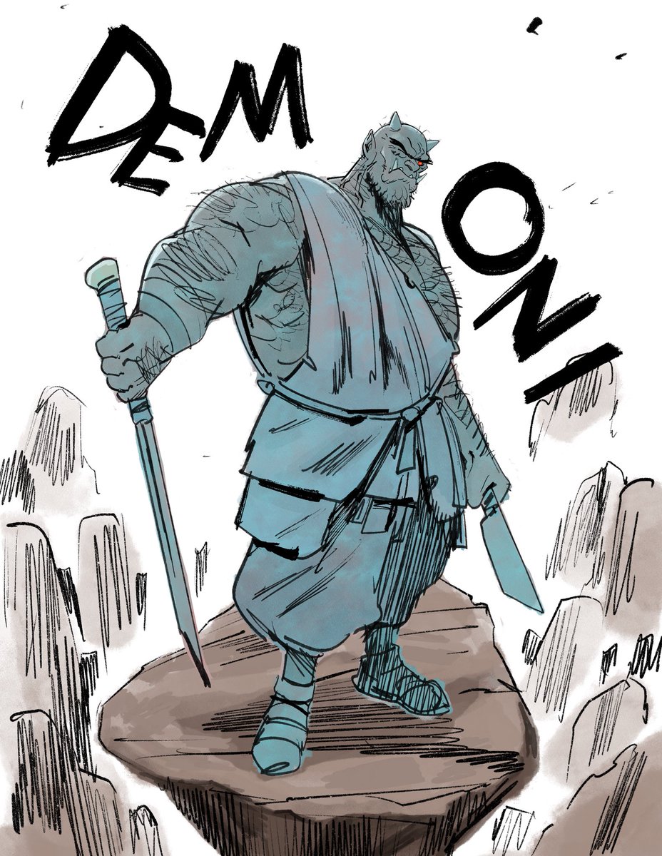 Monking and Demoni. Drew these guys a little while ago and decided to finish them. Hope everyone had a relaxing weekend. Sketched on paper finished in Procreate #illustration #cartoon #art