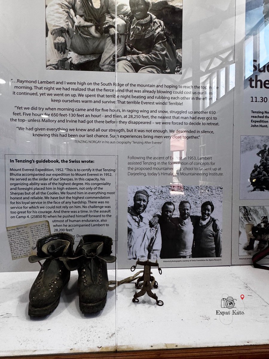 Hike_with_Kate's tweet image. The Tenzing Sherpa Heritage Centre, located in Namche Bazaar, Nepal, is a living tribute to one of the world’s most iconic mountaineers: Tenzing Norgay Sherpa. Best know for making the first successful ascent of Mount Everest in 1953 with Sir Edmund Hillary, Tenzing Norgay did…