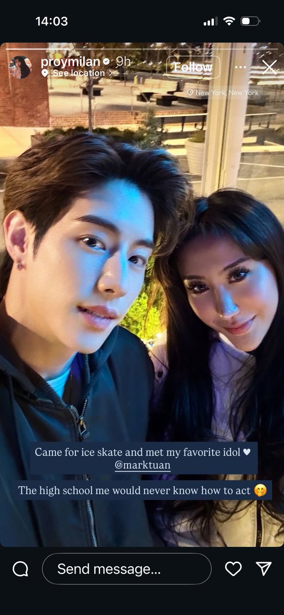 คุณคนนี้เค้าเจอมาร์คมาเล่นไอซ์สเกตที่นิวยอร์ค ฮือออออ หล่อจังอ้ะ #MarkTuan 
instagram.com/stories/proymi…