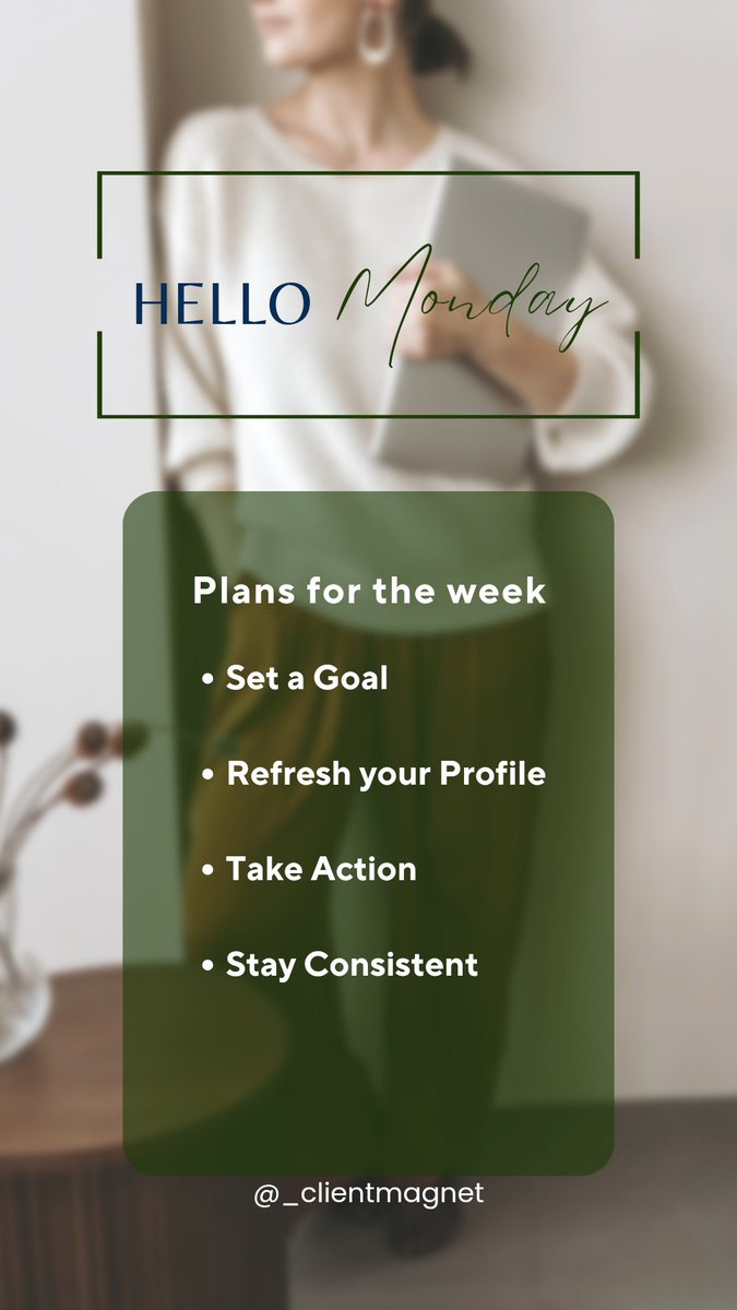 _clientmagnet's tweet photo. Hey Freelancers! 🚀 New week, new opportunities!

Here��s your Monday Motivation:

💪 Set a Goal: What’s one thing you want to achieve by Friday.

🛠️ Refresh Your Profile: Update your bio, skills, and portfolio to stand out
#FreelancerClientMagnet
#MondayMotivation #FreelancerLife https://t.co/vivL4U0daW