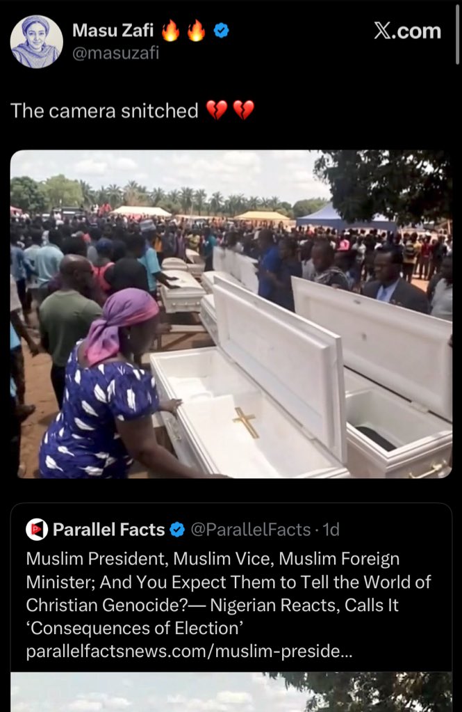 CatiaKyen's tweet image. It’s now clear that we are not just fighting terrorists hiding in the bush and attacking people in their homes at night, but also those online who deny this genocide.

Instead of posting stats and images of their people killed by bandits and terrorists, they use AI to show empty…