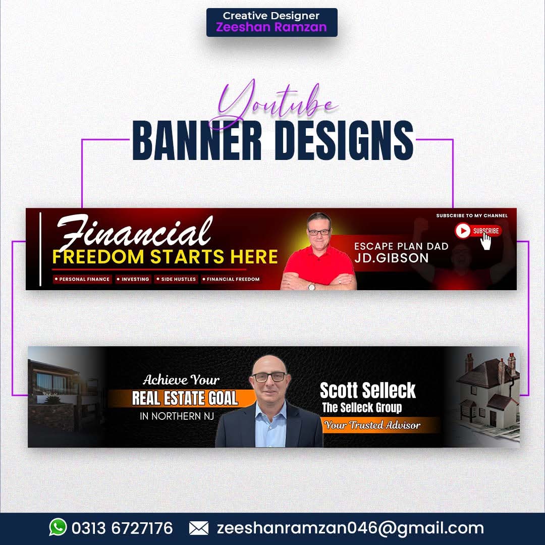 zeeshanramzan53's tweet image. YouTube banner designs!

#YouTubeBanner #YTChannelArt #YouTubeDesign #GraphicDesigner #BannerDesign #YouTubeBranding  #ProfessionalDesigner #YouTubeThumbnails #CreativeDesigns #YTGraphics #SocialMediaDesigner #FreelanceDesigner #zeeshanramzan #zeeshanramzanofficial