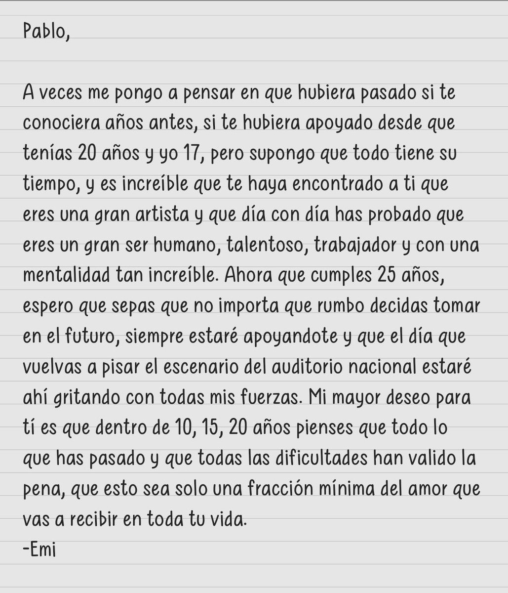 evanlycarns's tweet photo. Una carta chiquitita para una de las personas más importantes de mi vida 

#PabloCarns #Happy25Pablo #PabloDay #PabloVibra @pablocarns https://t.co/pogFKTqRNx