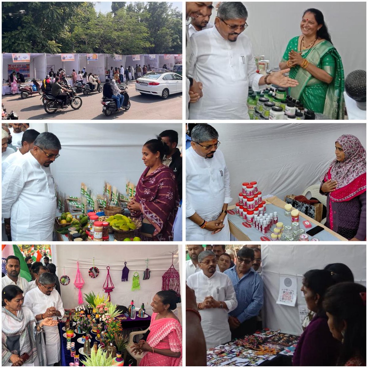 NavsariNrlm's tweet image. નવસારી જિલ્લામાં 16/11/2025એ સરદાર પટેલની 150મી જન્મજયંતિ નિમિત્તે યુનિટી માર્ચ યોજાઈ. “હર ઘર સ્વદેશી” અંતર્ગત સખી મંડળ દ્વારા 11 પ્રેરક સ્વદેશી સ્ટોલ લગાવવામાં આવ્યા. કેબિનેટ મંત્રી નરેશભાઈ પટેલે તમામ સ્ટોલની મુલાકાત લઈને સ્વદેશી વસ્તુઓને વધુ પ્રોત્સાહન આપ્યું.