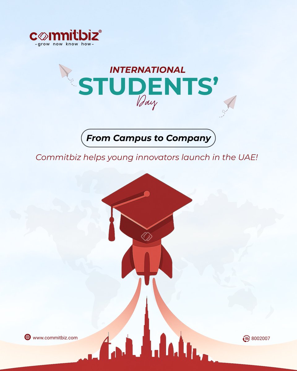 Commitbiz's tweet image. This 𝗜𝗻𝘁𝗲𝗿𝗻𝗮𝘁𝗶𝗼𝗻𝗮𝗹 𝗦𝘁𝘂𝗱𝗲𝗻𝘁𝘀’ 𝗗𝗮𝘆, turn your passion into a powerful business journey with Commitbiz.

commitbiz.com | 8002007

#InternationalStudentsDay #Commitbiz #UAEEntrepreneurs #BusinessLaunchUAE #DubaiStartups #EntrepreneurialJourney