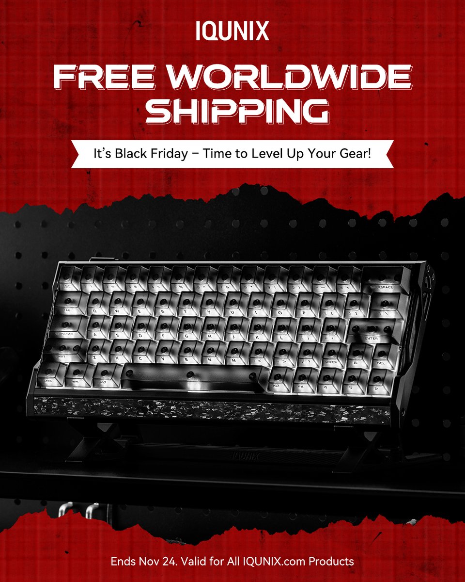 iQunix's tweet image. 🚚Black Friday Special: Free Worldwide Shipping! 
🎉Check out our top keyboards:

1️⃣EV63 Silver Blade RS – Favored by Valorant players for performance and style
2️⃣EZ80 – One of the Best TKL Hall Effect keyboard
3️⃣MQ80 – Popular low-profile design
4️⃣MG75/96 – Smooth and creamy…
