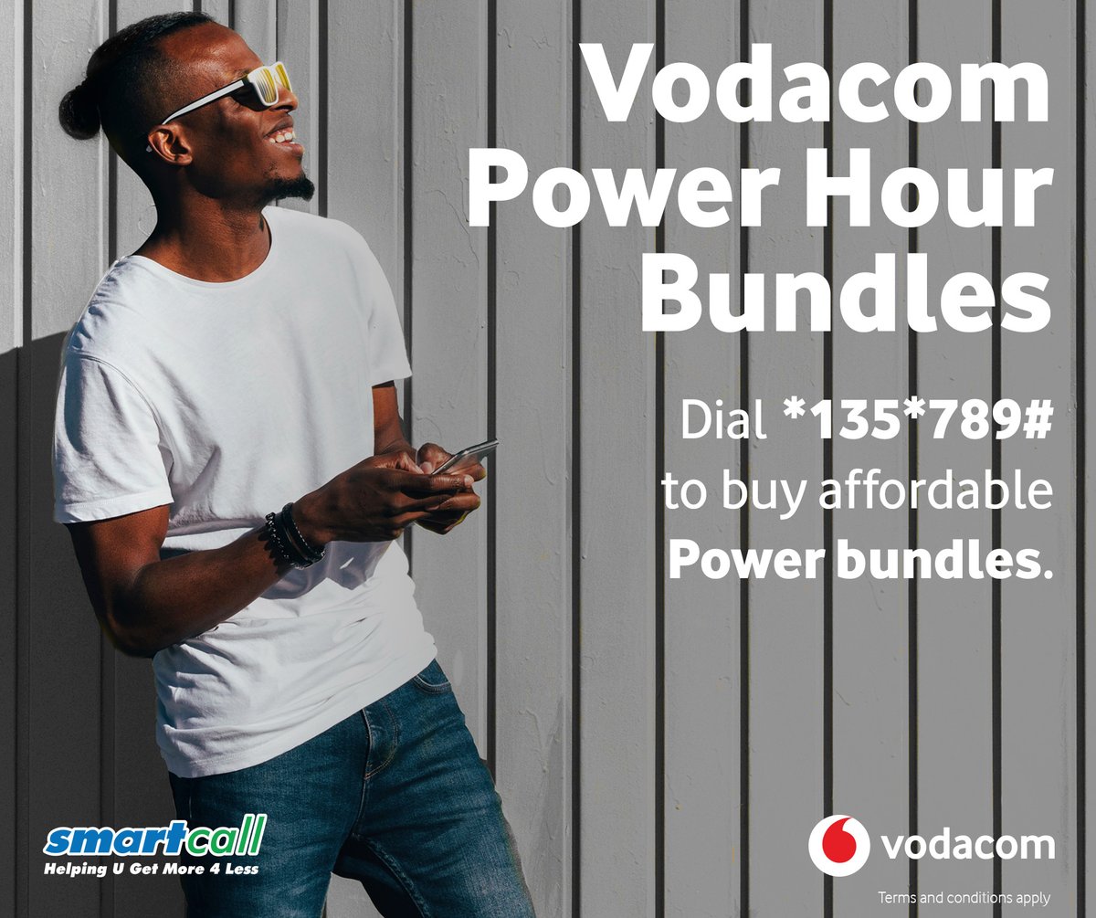 SmartcallVSP2's tweet image. Experience the Smartcall Power Hour with Vodacom, offering 60 minutes of talk time for just R9 until midnight.

To get this offer dial *135*789#.For #Smartload recharges dial *130*678#
#GetMore4Less