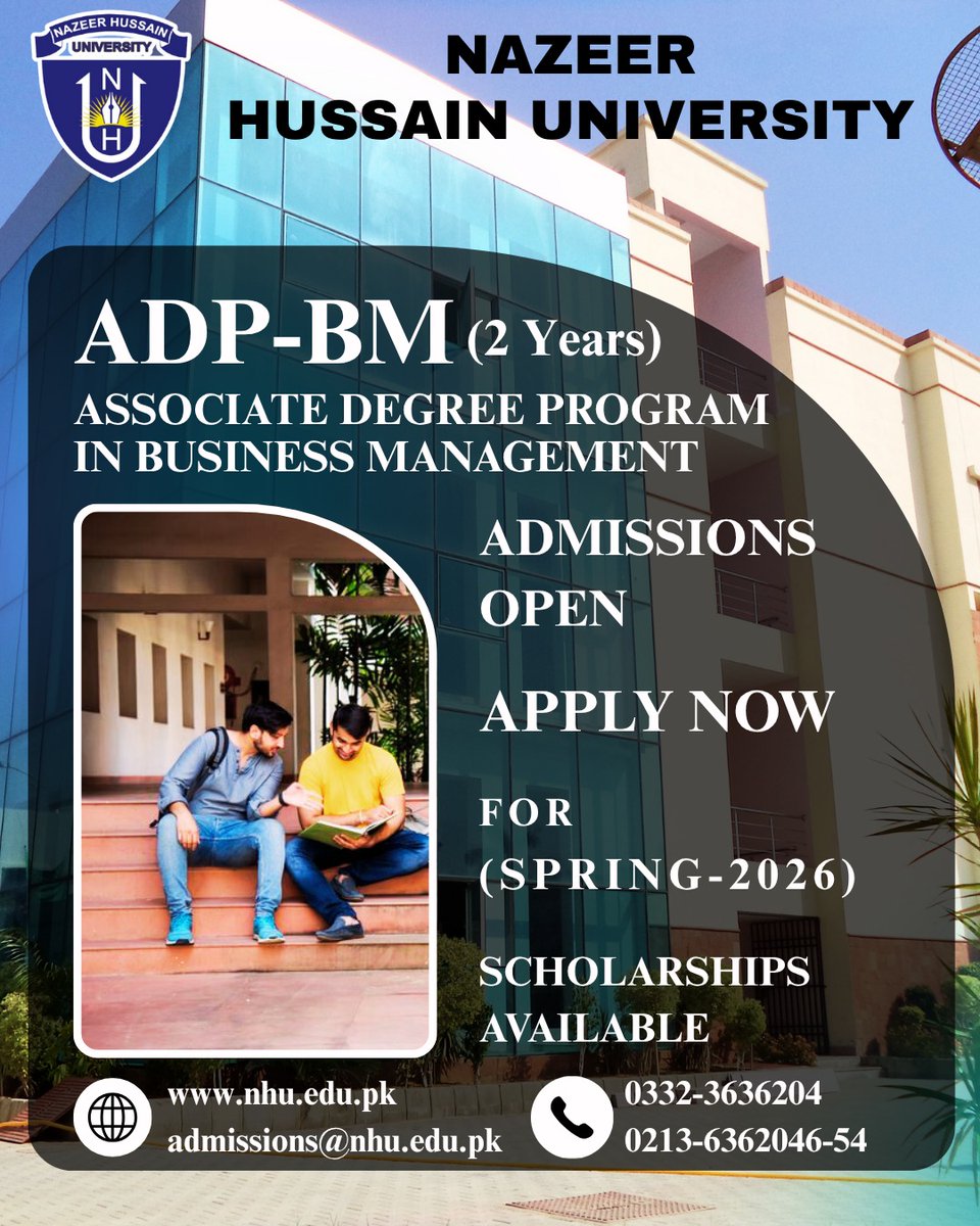 nhukarachi1's tweet image. ✨ Spring 2026 Admissions Now Open!

Join our ADP-BM Program and unlock new pathways in business and management.

Limited seats—apply early!

#ADPBM #Admissions2026 #BusinessProgram #FutureReady #EducationMatters