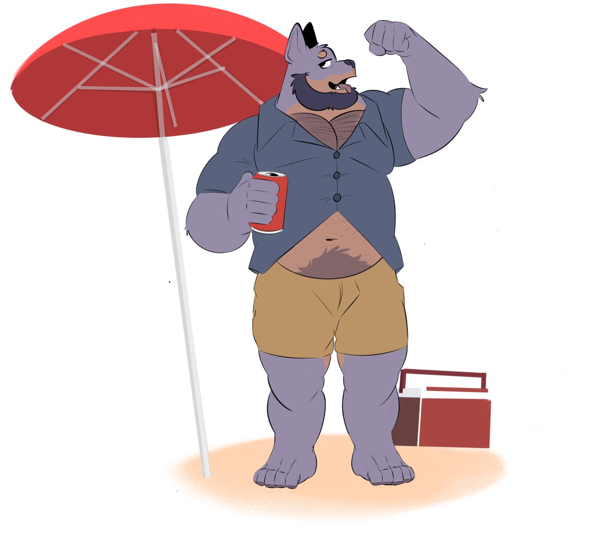 Dobie with a belly, rub his muscles and belly for good luck!
Commission for <a href="/gb_doberman/">GB is dobie dobie</a> !