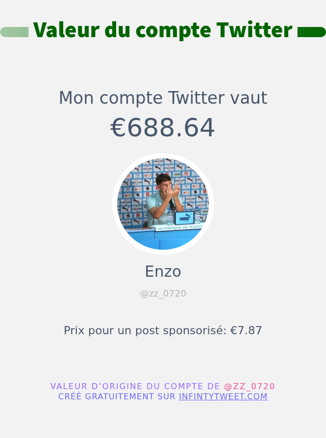 Mon twitter vaut: €688.64

➡️ infintytweet.me/account-worth?…