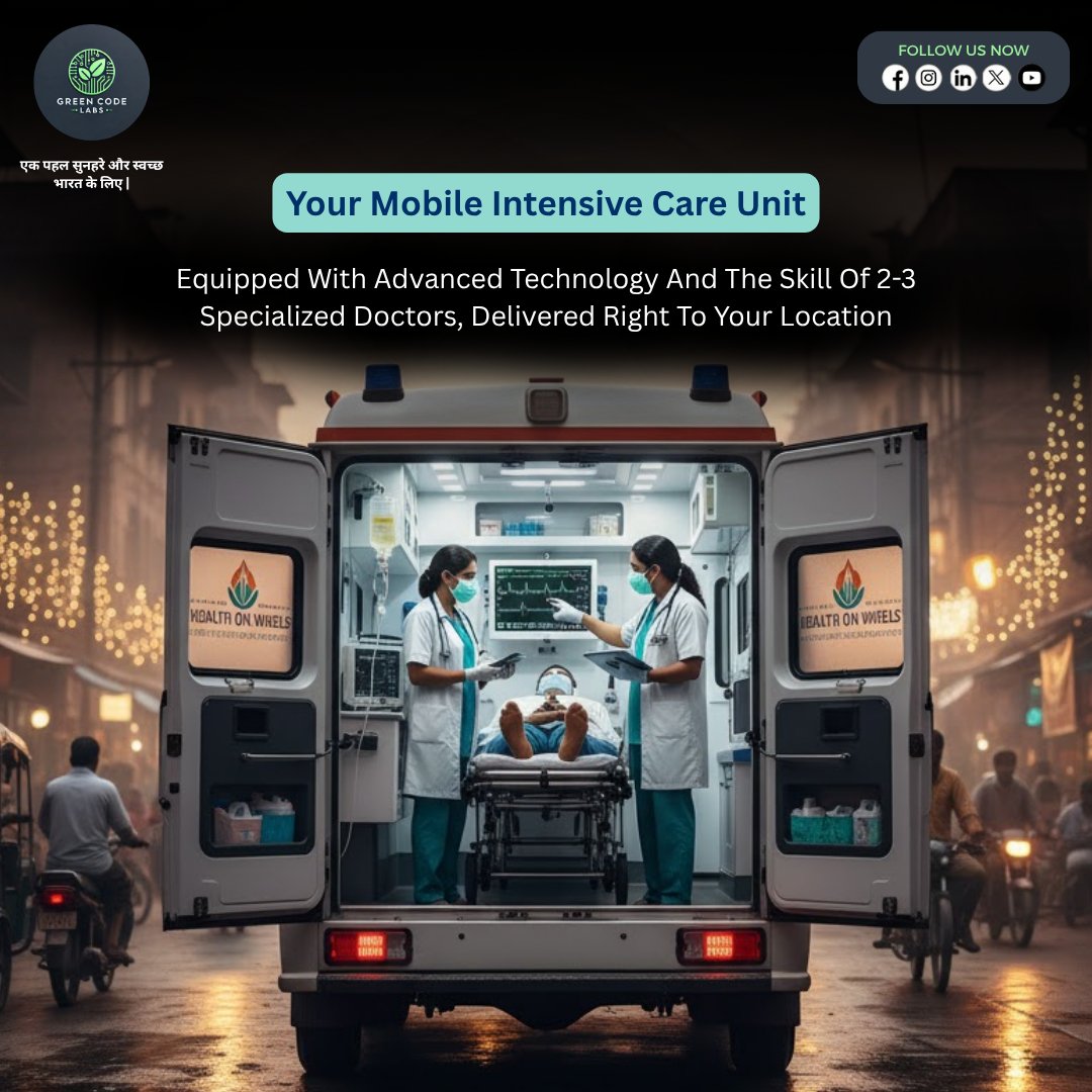 greencodelabs's tweet photo. Critical care, wherever you are. Our Mobile Intensive Care Unit comes with advanced technology and 2–3 specialized doctors, delivered straight to your location.
Because every second counts.
#MobileICU #CriticalCareAnywhere #EmergencyResponse #GreenCodeLabs #LifeSavingCare https://t.co/mawJYJGYKi