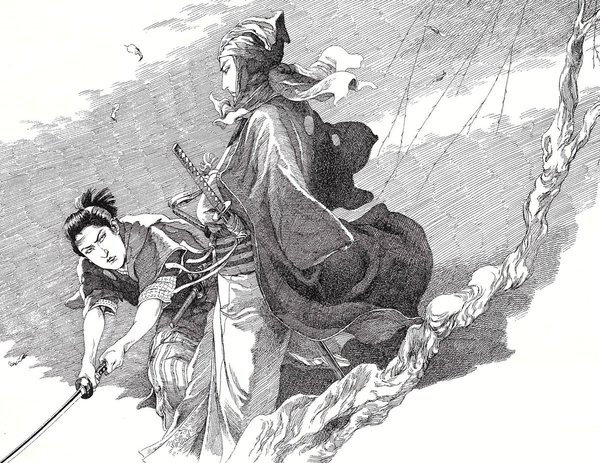 yayoi_yumeji's tweet photo. 彦造は鞍馬天狗の挿絵を二度描いた。1927年「角兵衛獅子」の天狗は飢えた目をした青年で(左)、作者の大佛次郎が「自分のイメージとはまったく違う」と驚愕した。しかし1950年の「阿修羅天狗」(右)では、温厚な紳士に描いた。それぞれの天狗には、描いた年代における彦造の心情が反映されているのでは？ https://t.co/UO0OaYctqH