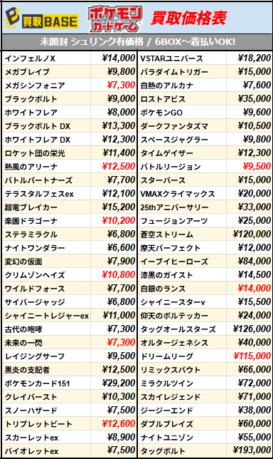 ✨#ポケカ 本日の買取価格更新！ ￣V