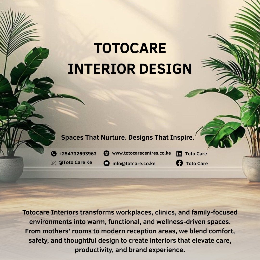 TOTOCAREKENYA's tweet image. Design isn’t just aesthetic — it shapes comfort, dignity, and experience.

At TotoCare Interiors, we create warm, functional, human-centered spaces that support wellbeing and belonging.

#TotoCare #InteriorDesign #DesignWithPurpose #WorkplaceCare #HumanCenteredSpaces