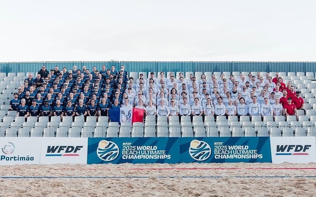 🇫🇷✨ Team France looking rocking the stands at WBUC 2025 (World Beach Ultimate Championships).

We’re very proud to kit out these athletes chasing greatness on the sands of Portimão.

Allez les bleus — give it everything! 

💙🤍❤️ <a href="/ffflyingdisc/">FFFD</a> 
📸 <a href="/focus_ultimate/">Ultimate Focus</a> 

#ForceUltim…