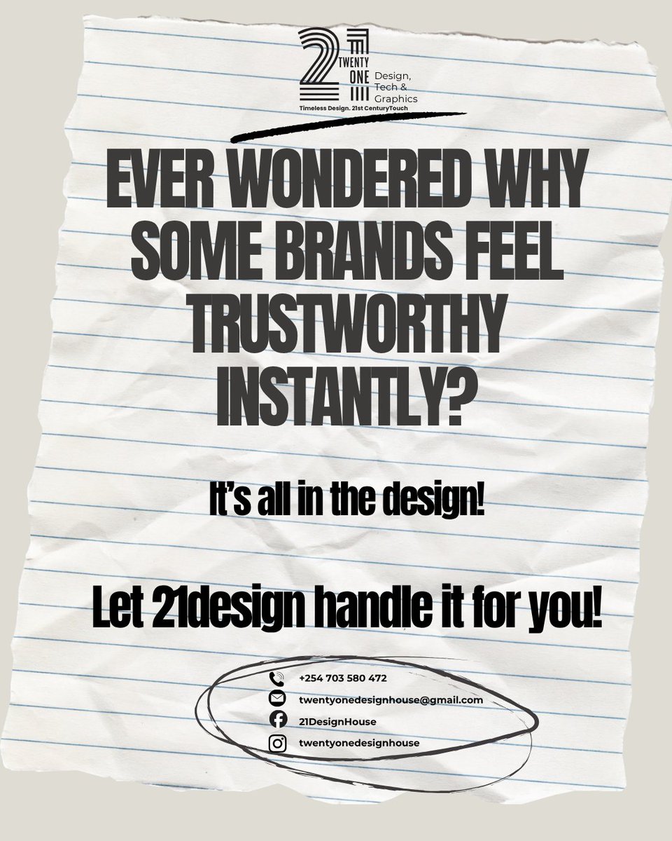 21DesignHouse's tweet photo. Trust starts with design. Let 21design do it.
π Contact details are on the poster. #design #graphicdesign #designkenya https://t.co/bPKv8yqGS0