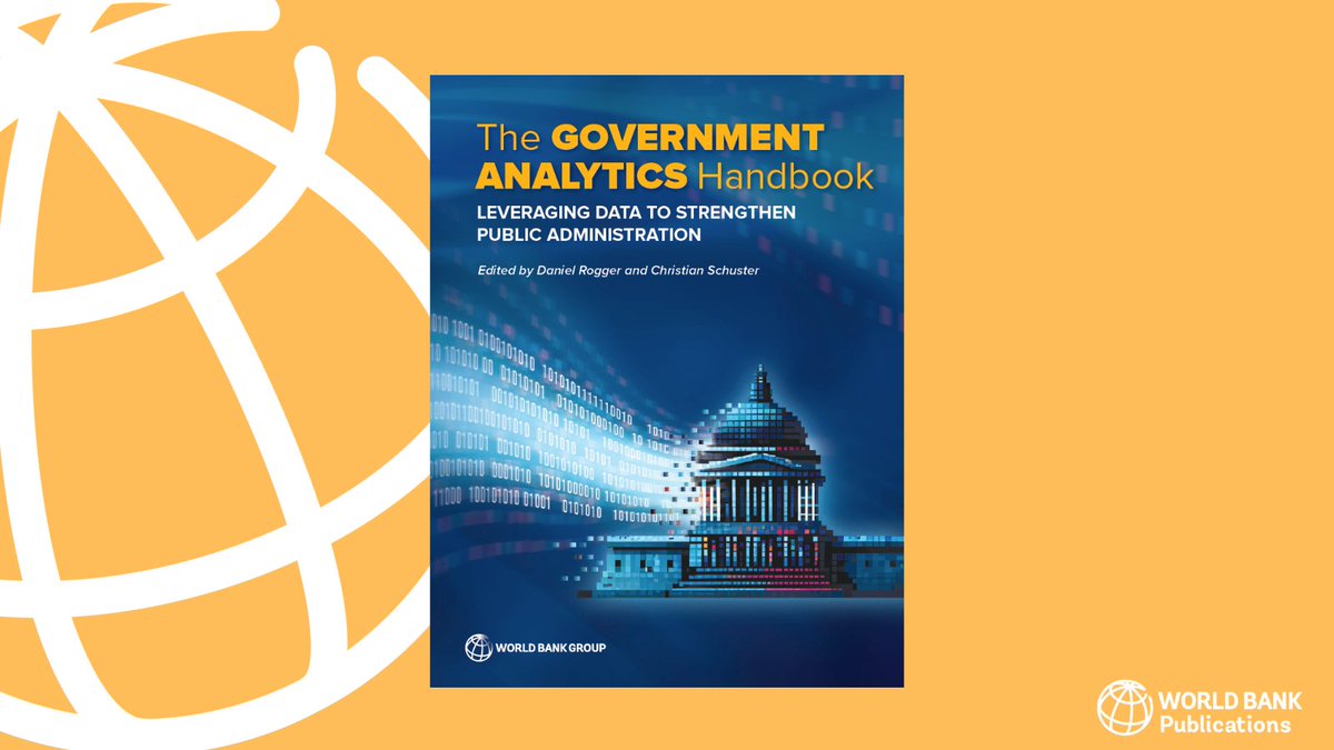 WBPubs's tweet image. From analyzing state capacity to service delivery, data is a game-changer for governments. Dive into the insights presented in The #GovernmentAnalytics Handbook: wrld.bg/wJRg50Q4Xf7