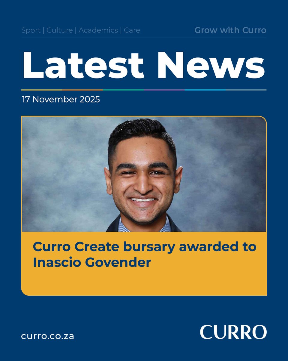 🎉 A big round of applause for Inascio Govender from Curro Heritage House ... winner of the 2025 Curro Create Bursary!

A rising star in writing, acting, and dance. ⭐

Read more: curro.co.za/latest-news/mu…

#Curro #QualityEducation