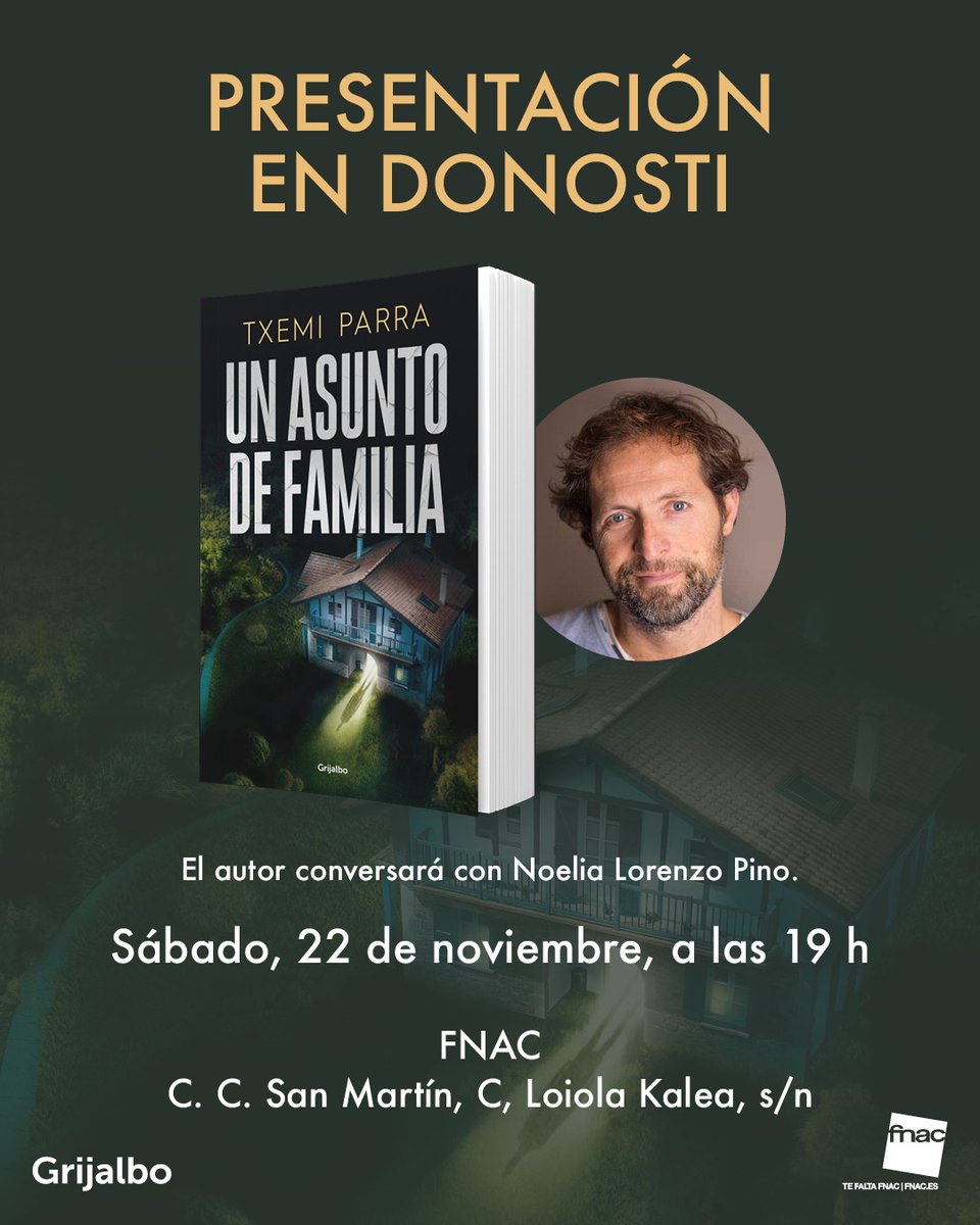 El jueves sale Un asunto de familia, el viernes estamos en Fnac Bilbao y el sábado en Fnac Donosti. Os esperamos!!!
<a href="/penguinlibros/">Penguin España 🐧📚</a> <a href="/Fnac_ESP/">Fnac España</a> <a href="/bookbankagency/">Bookbank Agencia Literaria</a>