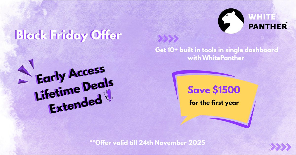 Whitepanther26's tweet image. Grab EARLY Access to all our plans before Black Friday

whitepanther.email/campaign-page

#SaaS #BlackFriday #Worksuite #AIworkspace #productivity #communication #collaboration #Oneplatform #endlessproductivity