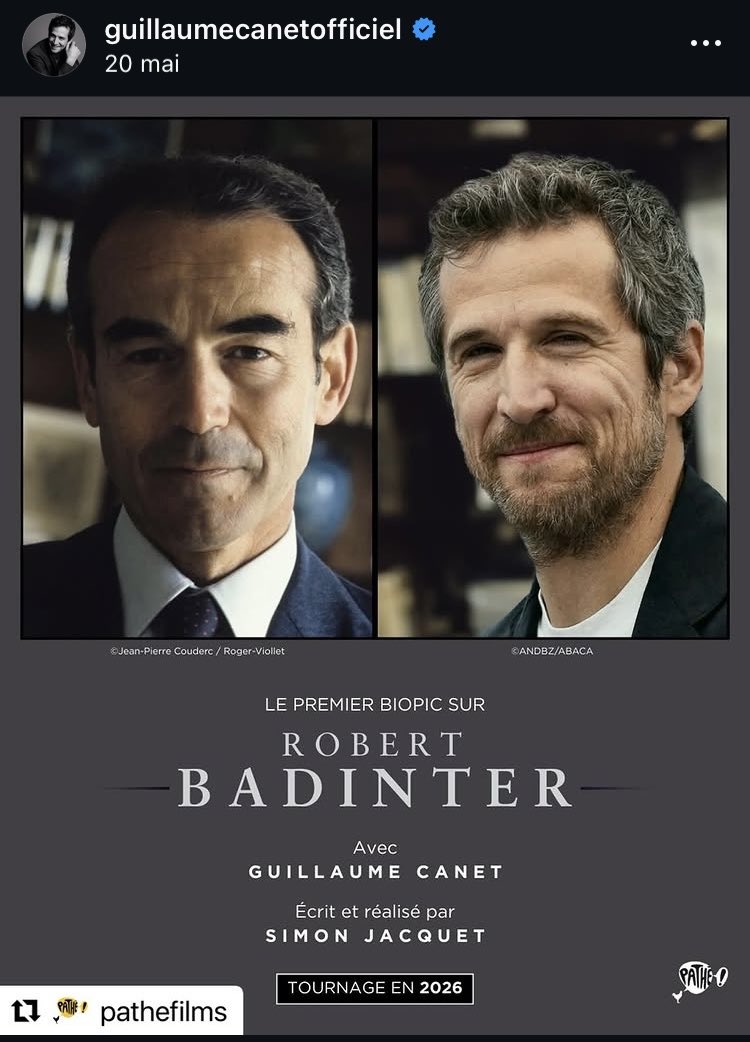 Un projet peut en cacher un autre. Il y aura donc deux biopics consacrés à Robert Badinter, l’un avec Jérémie Renier (Pan Distribution), l’autre avec Guillaume Canet (Pathé)