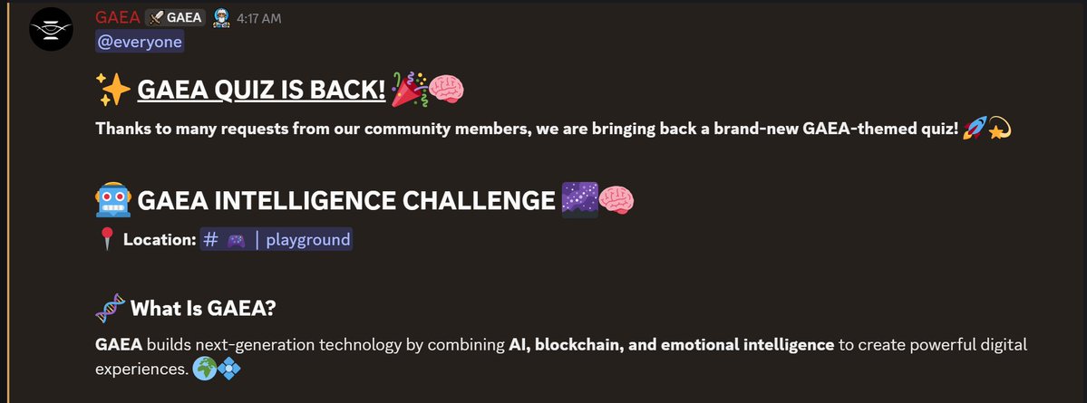 satouweb3's tweet image. GAEA QUIZ IS BACK! 

35 AI-powered questions. 30 winners. Mystery Boxes, AI Tickets &amp;amp; XP up for grabs!

15 sec/ques. 1 round. Go fast, think smart.

WILL START IN 5 HOURS