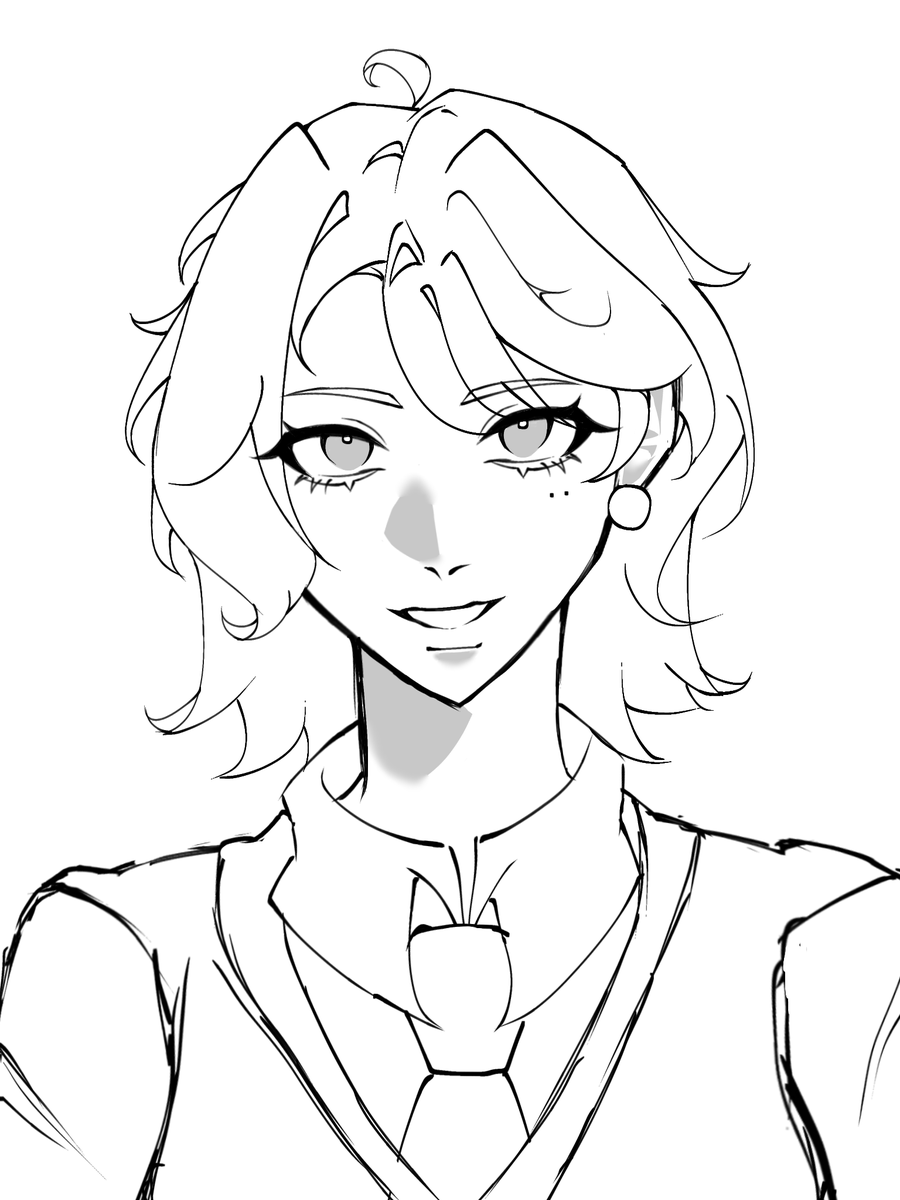 syathe_chu's tweet photo. Fem Damon #WIP https://t.co/0q2pg1fYCx