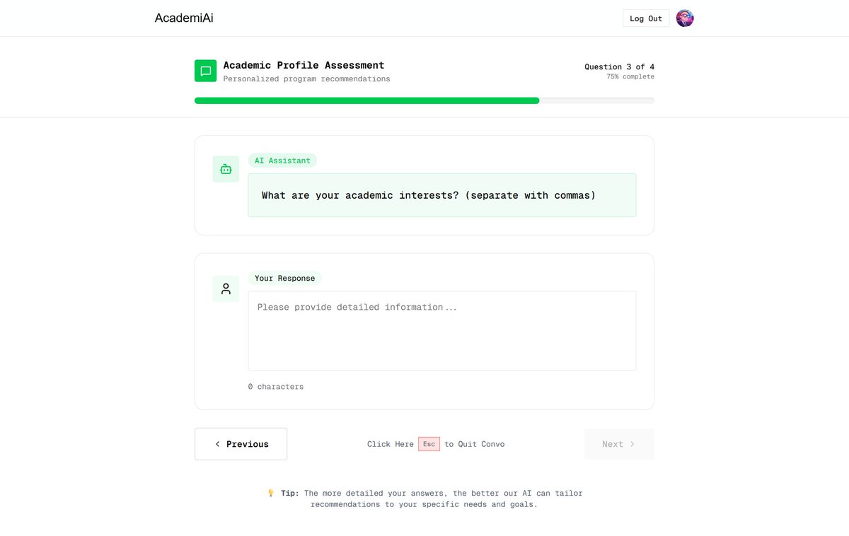 timmietech's tweet image. Day 20 – The Conversation Flow is ALIVE 🤯💬

Broooo, my AI is now asking students real academic questions 😭

Seeing AcademiAi guide users step-by-step like an actual advisor?? Madness.

We’re really building💯🧑‍💻

#BuildInPublic #AcademiAi #dotnet #30DaysOfLLMAdvisor