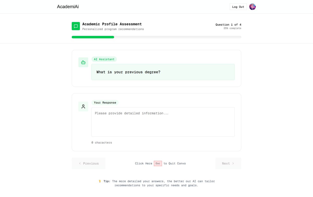 timmietech's tweet image. Day 20 – The Conversation Flow is ALIVE 🤯💬

Broooo, my AI is now asking students real academic questions 😭

Seeing AcademiAi guide users step-by-step like an actual advisor?? Madness.

We’re really building💯🧑‍💻

#BuildInPublic #AcademiAi #dotnet #30DaysOfLLMAdvisor