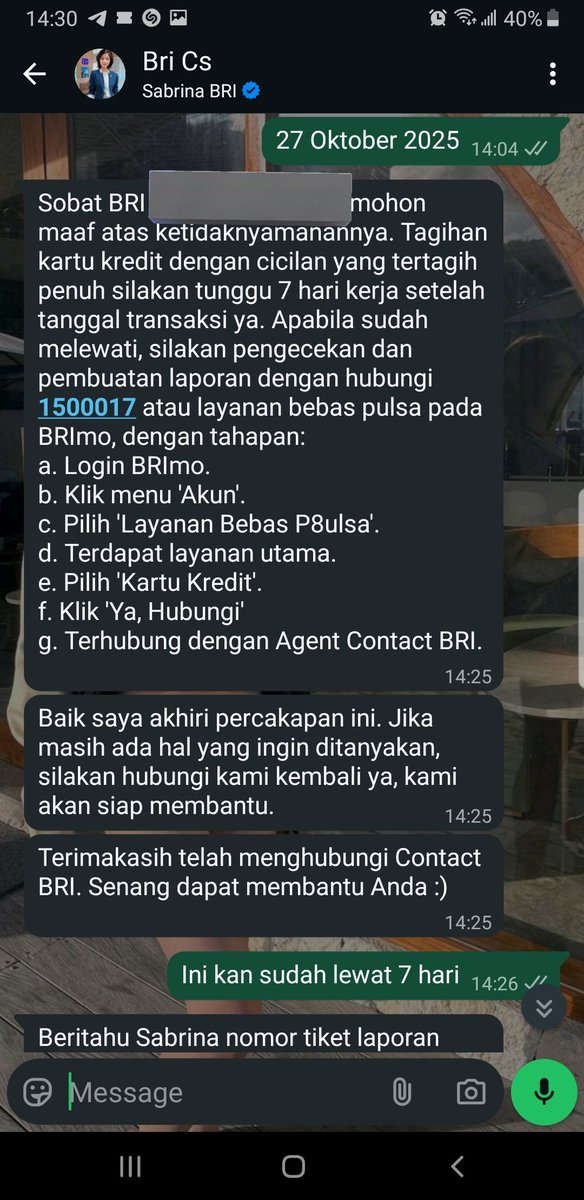_____a_____e__'s tweet photo. @BANKBRI_ID apaan nih live chat cs, ngasih jawaban enggak main lempar ke bot aja...namanya puji tuh tadi, nama palsu juga palingan https://t.co/HGYc3qiLgl