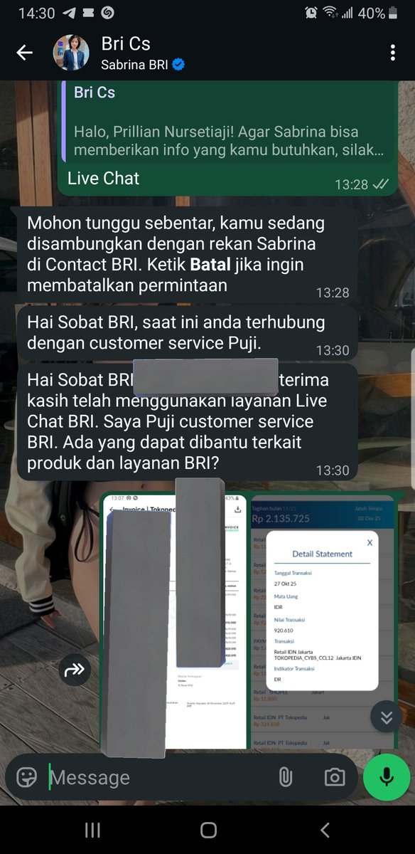 _____a_____e__'s tweet photo. @BANKBRI_ID apaan nih live chat cs, ngasih jawaban enggak main lempar ke bot aja...namanya puji tuh tadi, nama palsu juga palingan https://t.co/HGYc3qiLgl