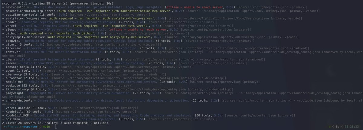 npx -y mcporter list --verbose

mcporter 0.6.1 shows all your mcps and all copies, if you done plenty of agentic engineering this year, you're in for a treat.