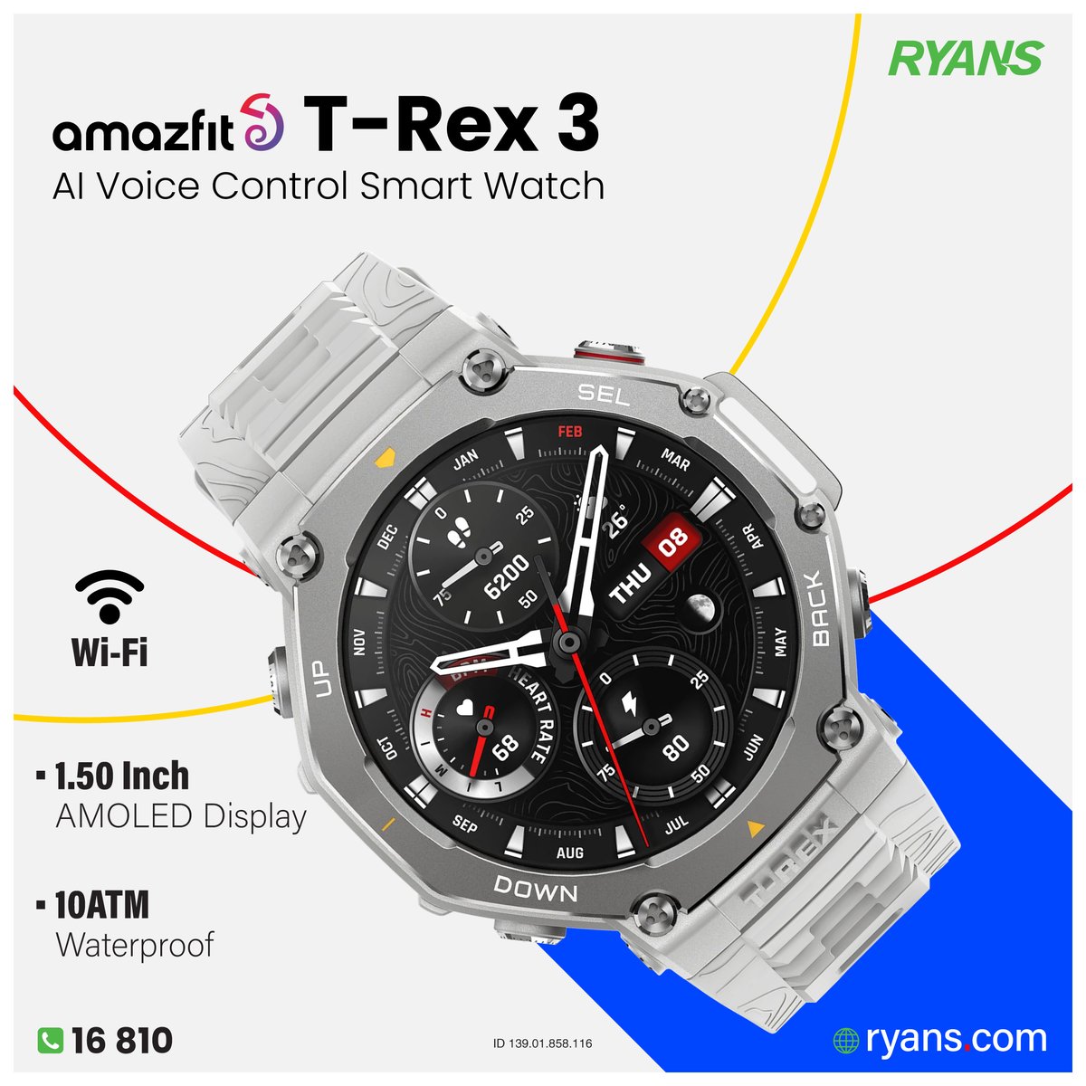 RyansComputers's tweet image. 🕒 Strong Build, Smart Control — Amazfit T-REX 3 Smart Watch ⚡ ryans.com/amazfit-t-rex-…
📞 Call 16810 for details
#RyansComputers #Amazfit #TREX3 #SmartWatch #AIControl #AMOLEDDisplay