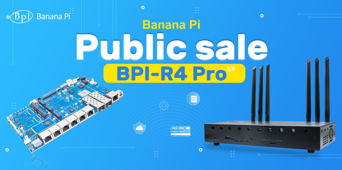 judyhuang9's tweet image. 🚀 Banana Pi BPI-R4 Pro WIFI7 Router is now officially available!
Our next-generation open-source router platform powered by MediaTek MT7988A is ready for developers and network enthusiasts

banana-pi.org/en/product-new…