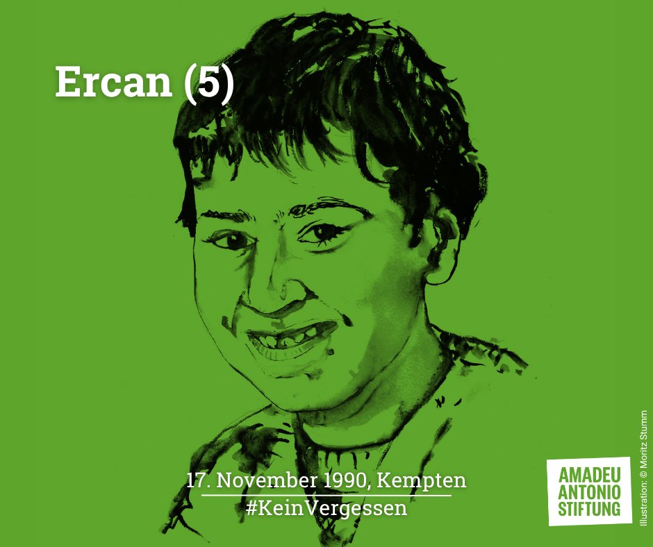 #KeinVergessen: Wir gedenken des fünfjährigen Ercan, der heute vor 35 Jahren am 17. November 1990 bei einem Brandanschlag in Kempten (Bayern) ermordet wurde. 1/9 : 🧵
amadeu-antonio-stiftung.de/todesopfer-rec…