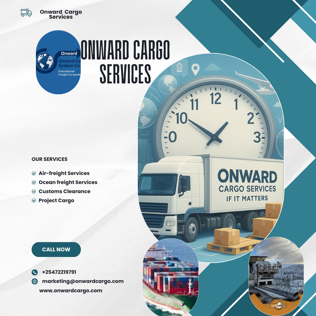 OnwardCargo's tweet image. As we step into a new week and approach the close of the year, our commitment remains the same  efficient, reliable, and timely clearing &amp;amp; forwarding services for all our clients.

FOR INQUIRIES:
CALL US: +254722119791
WhatsApp: 0726 977680
marketing@onwardcargo.com