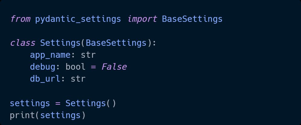 DevAsService's tweet image. Tired of missing or invalid .env values breaking your app? 😩

Let Pydantic handle it:
🎯 Auto-loads from env vars.
⚠️ Fails fast if something’s missing.
🧠 Built-in safety.

Learn more in &quot;Practical Pydantic&quot;, now 50% off → leanpub.com/practical-pyda…

#Python #Pydantic #CleanCode…