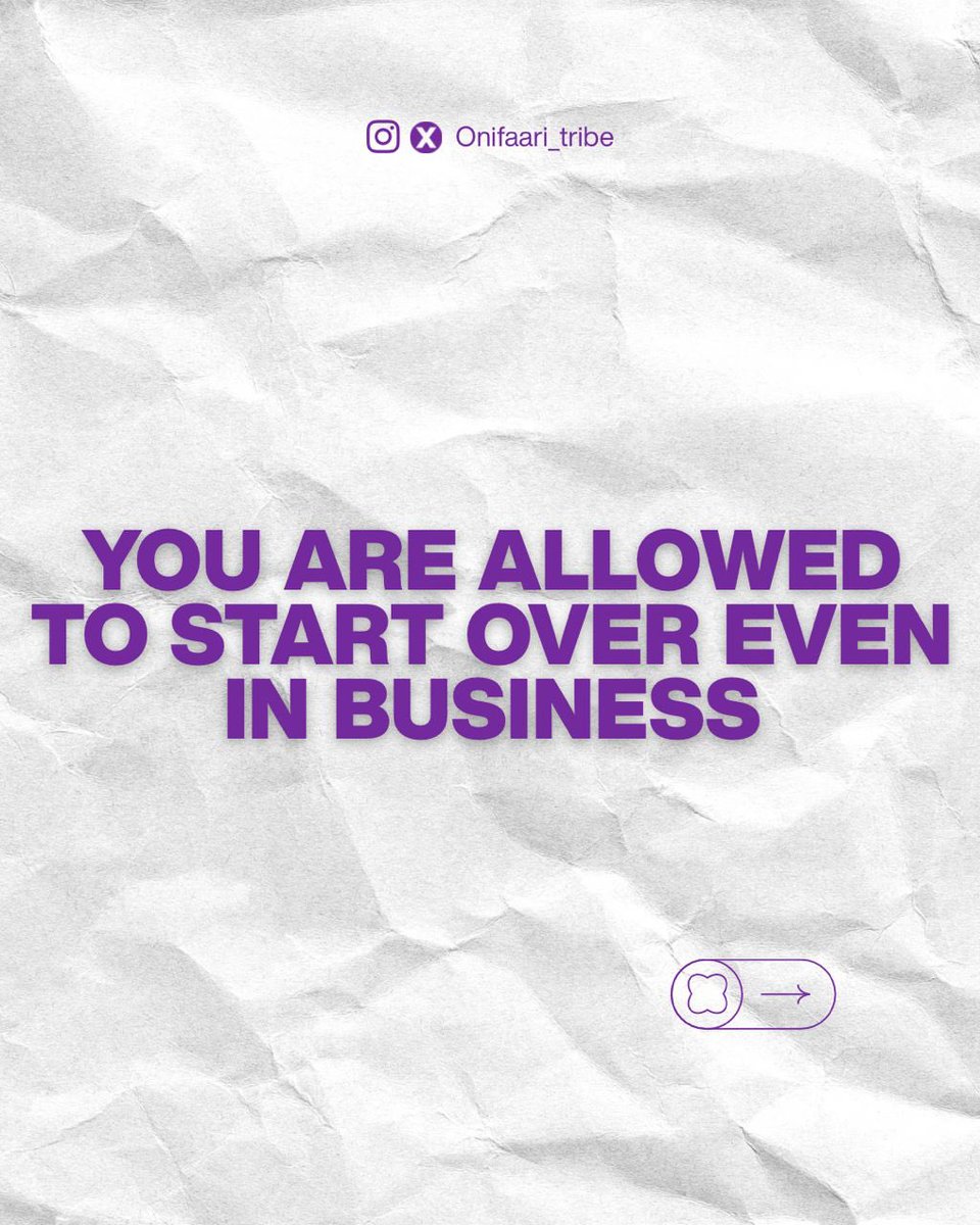 onifaari_tribe's tweet photo. You’re Allowed to Start Over — Even in Business https://t.co/Ycy5HcJwCT