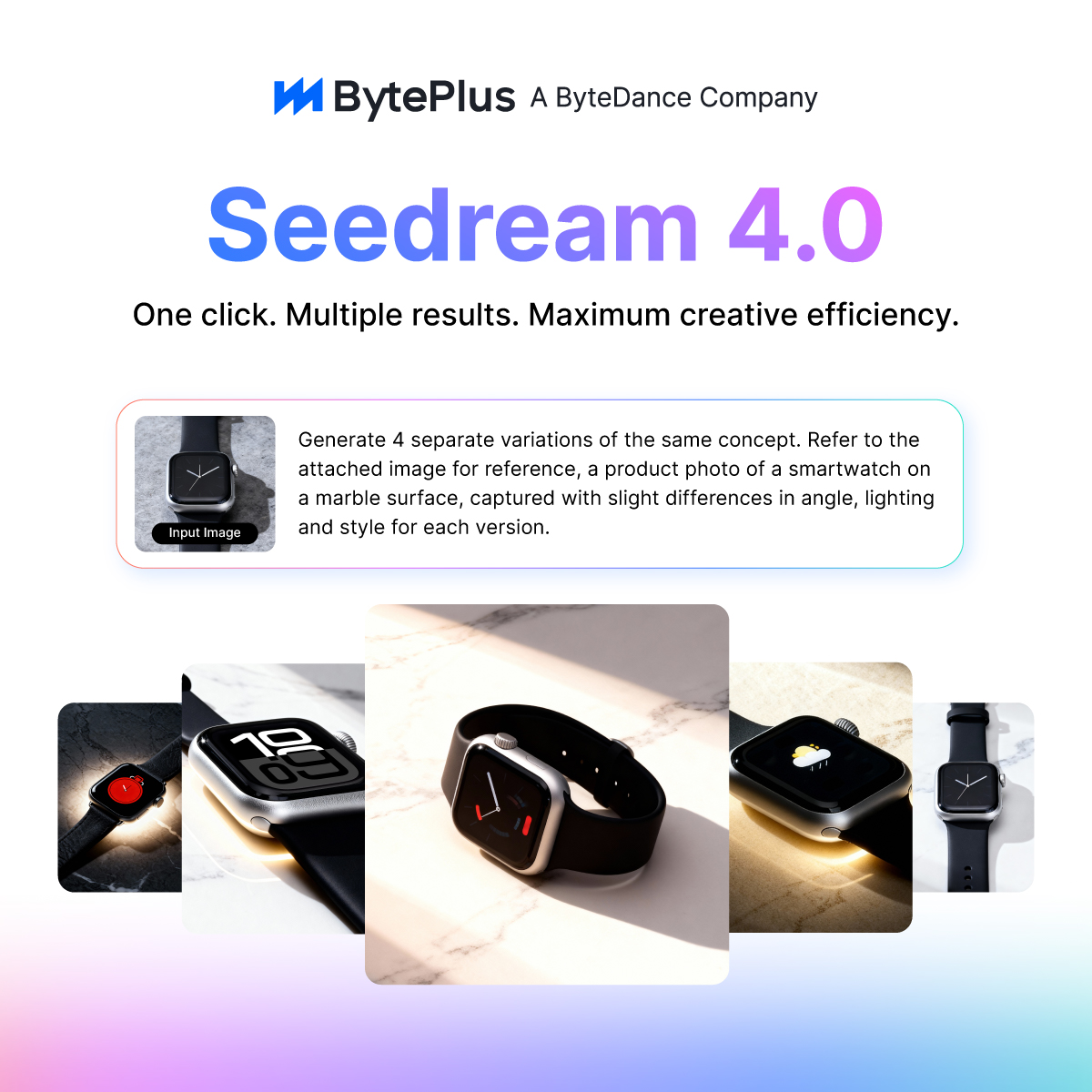 ⚡ Multiple references. Faster batch output. Effortless creativity.

With Seedream 4.0, you can input multiple reference images simultaneously and get cohesive, high-quality outputs in record time—streamlining your creative workflow from start to finish.

Less waiting. More